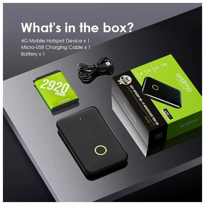 Oraimo Hotspot Elf 2 150 Mbps 4G Mobile Wi‑Fi Hotspot – Dual SIM, Long Battery, Portable Internet Router for Phones, Laptops & Tablets in Kenya