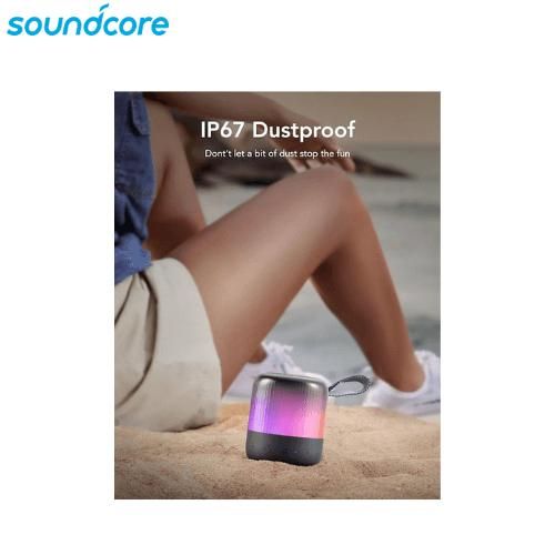 Anker Soundcore Glow Mini – 8W Compact Wireless Speaker with 360-Degree Dynamic Sound, Full-Body Lighting, Waterproof and dustproof - Black