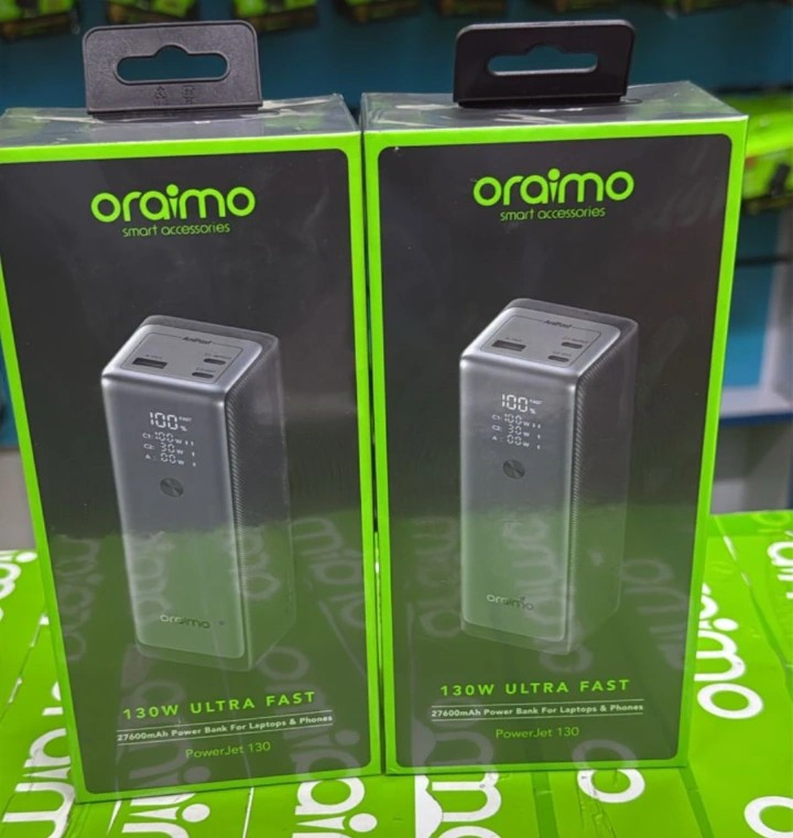 Oraimo PowerJet 130 OPB-727SQ 13000mAh Fast Charging Power Bank Dual USB Portable Charger Type-C Input Slim Powerbank LED Indicator Safe Charging for Android iPhone Tecno Infinix Samsung Kenya