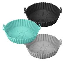 2pcs round air fryer silicone liner accessories reusable airfryer liner non-stick baking tray pot basket baking pan mats