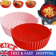 2pcs round air fryer silicone liner accessories reusable airfryer liner non-stick baking tray pot basket baking pan mats