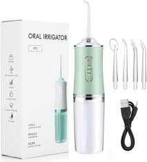 Water-Flosser-Teeth-Cleaner, Rechargeable - Waterproof, Portable Cordless Dental Oral Irrigator, Water flossers for Teeth, 3 Modes 4 Nozzles, for Home and Travel Elegant, Water Flosser for Braces