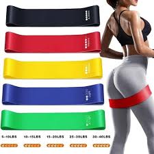 OFFER Resistance Bands - Exercise Workout Bands for Women and Men - Resistance Loop Exercise Bands - 5-PC Exercise Workout Bands for Booty, Legs, and Pilates - Includes Free Carrying Bag