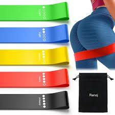 OFFER Resistance Bands - Exercise Workout Bands for Women and Men - Resistance Loop Exercise Bands - 5-PC Exercise Workout Bands for Booty, Legs, and Pilates - Includes Free Carrying Bag