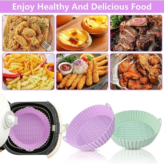 1pcs  Air Fryer Silicone Mat, Round Air Fryer Silicone Pot- 1 Piece Base 16 * Height 5 CM ‎ Silicone Liner Air Fryer Silicone Pot Round Air Fryer
