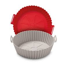 2pcs Air Fryer Silicone Pot Air Fryer Silicone Baking Pan Air Fryer Tray, Food Safe Air fryers Oven Accessories