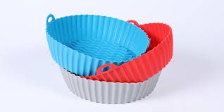 2pcs Air Fryer Silicone Pot Air Fryer Silicone Baking Pan Air Fryer Tray, Food Safe Air fryers Oven Accessories