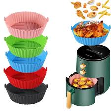2pcs Air Fryer Silicone Pot Air Fryer Silicone Baking Pan Air Fryer Tray, Food Safe Air fryers Oven Accessories