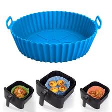 2pcs Air Fryer Silicone Pot Air Fryer Silicone Baking Pan Air Fryer Tray, Food Safe Air fryers Oven Accessories