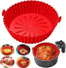 2pcs Air Fryer Silicone Pot Air Fryer Silicone Baking Pan Air Fryer Tray, Food Safe Air fryers Oven Accessories