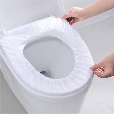 10pcs Disposable Toilet Seat Covers - Plastic Waterproof Non-Slip Toilet Seat Covers - Individually Wrapped for Travel - Perfect for Potty Training - Great for Adults