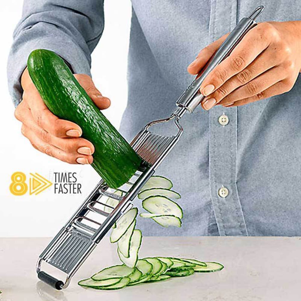 4 in 1 Multi-Purpose Vegetable Slicer Set, Handheld Stainless Steel Shredder Cutter Grater with 4 adjustable Blades Manual Food Chopper Kitchen Tools for Vegetable Fruits Salad