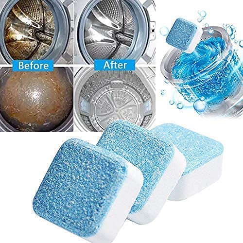 12pcs Washing Machine Cleaner Tablets, Solid Washer Deep Cleaning Tablet, for Front and Top Load Washers