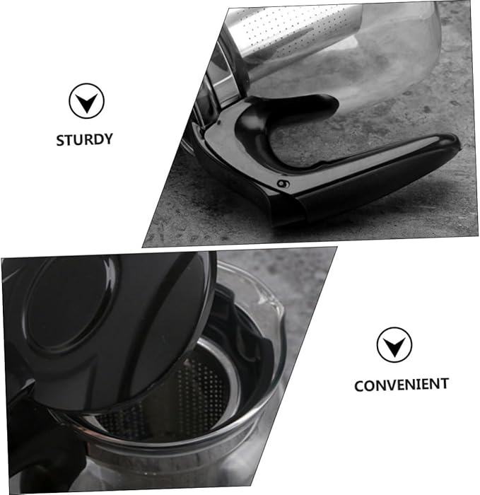 Teapot Strainer 1100ml Filtered glass  Kettle Stainless Steel Tea Infuser Safe Easy to Use
