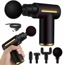 5 in 1 heads Massage Gun, Percussion Deep Tissues Muscle Massager Gun with 6 Speeds, Type-C Charging, 35DB Ultra Quiet, Portable Electric Handheld Body Massager for Back Neck Pain Relief
