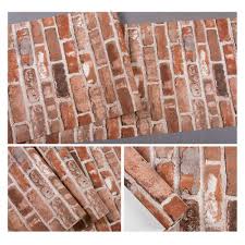 Brick Wall Paper Retro 3D Wallpaper Waterproof PVC Wallpapers Restaurant Bar Wall Decoration Red Brick Wallpaper 10 Meters