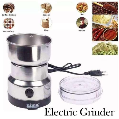 Nima Quality Portable Electric Coffee Grinder Nut Seed Herb Grind Spice Crusher Mill Blender.150W High-efficient, grind all kinds of corns/grains/herbs/spices/nuts/coffee bean, etc. Easy operation. Pr