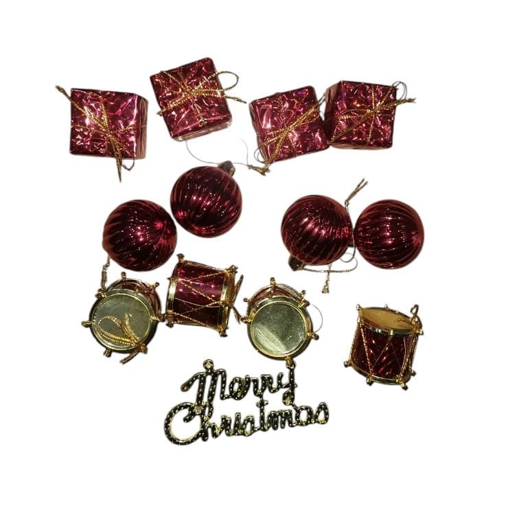 13pc Red Christmas Decor Accessories – Festive Charm for Every Corner

Includes a variety of ornaments to brighten your tree, wreaths, and home

Vibrant red finish adds warmth and holiday spirit

Dura