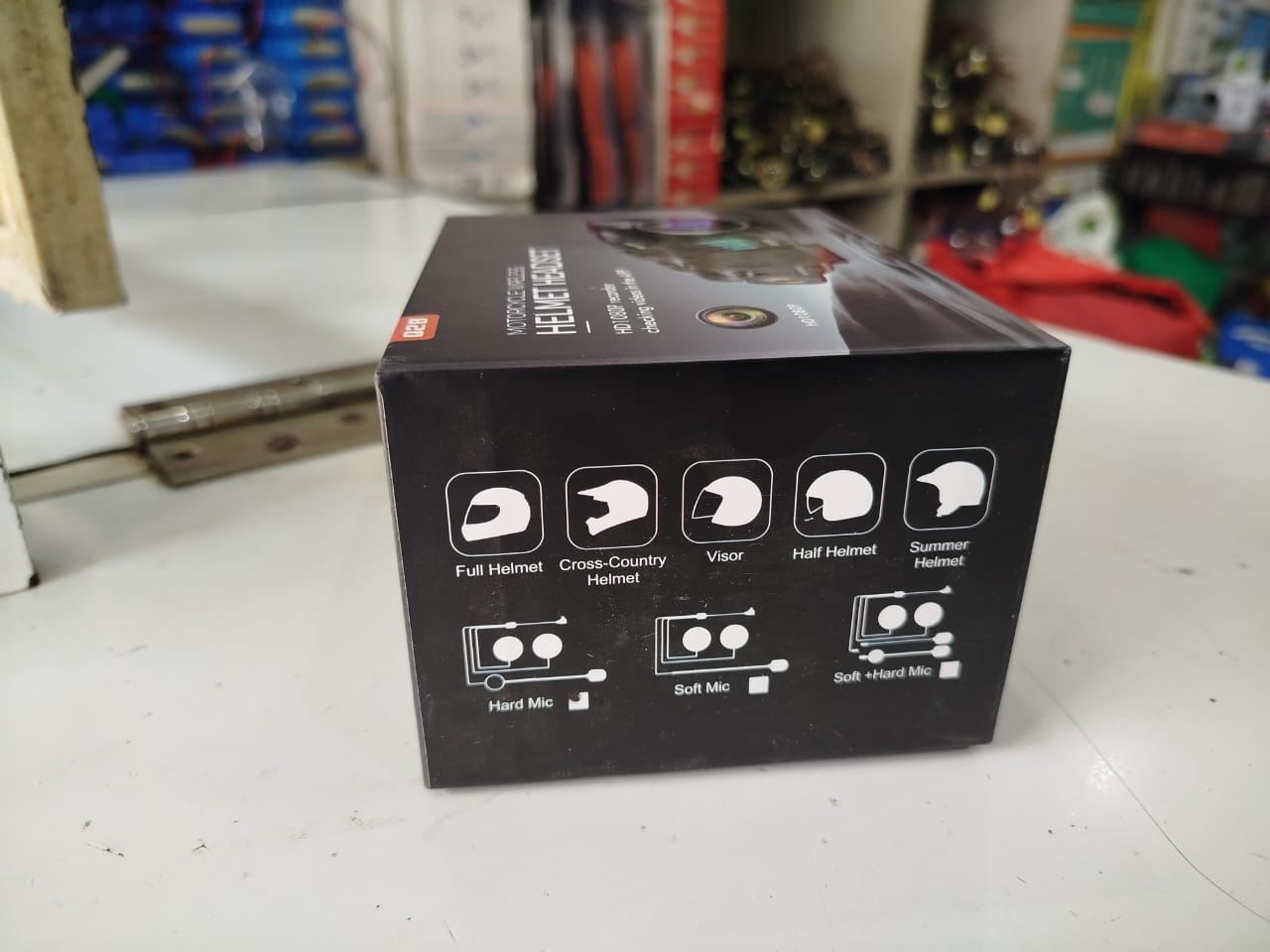 Q28 Motorcycle Wireless Helmet Headset. This device is a Bluetooth headset for motorcycle helmets that also includes an integrated 1080P HD video recorder.
Based on the product information, the headse