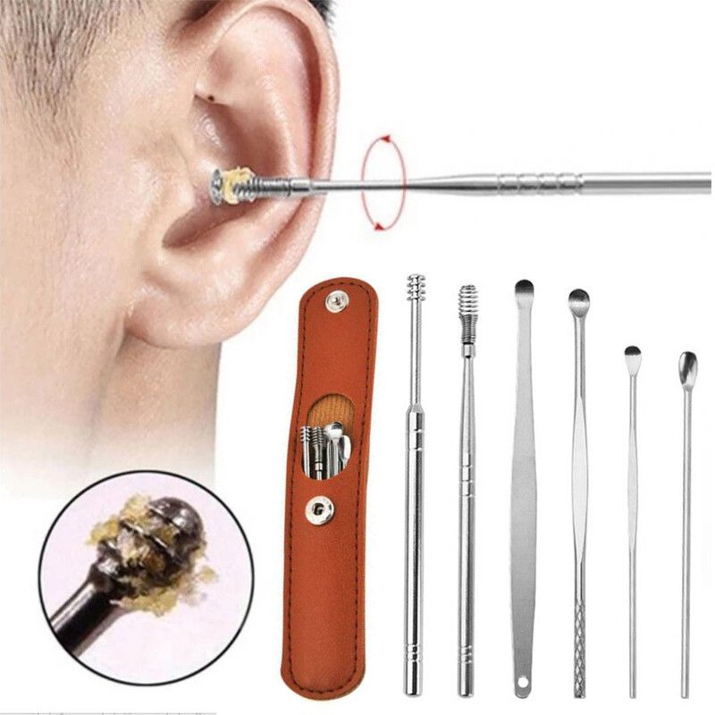 Best Seller! 6-in-1 Ear Wax Removal Kit – Safe Reusable Cleaner Picks & Spiral Tools