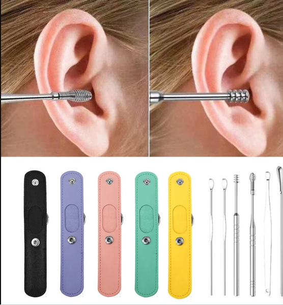 Best Seller! 6-in-1 Ear Wax Removal Kit – Safe Reusable Cleaner Picks & Spiral Tools