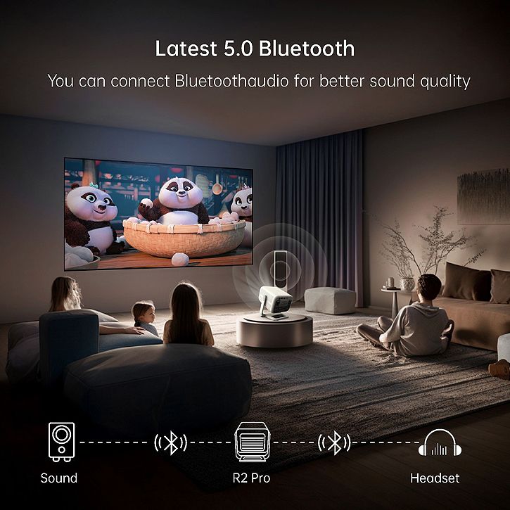 HY300 Pro Android Projector – Android 13, 4K Input, 300 ANSI Lumens, WiFi 6, Bluetooth 5.0, Smart Mini Home Cinema, Netflix & YouTube Ready