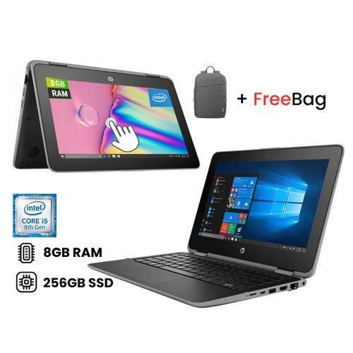 HP ProBook X360 11 G4 EE Core I5 8th Gen 8GB RAM 256GB SSD 11.6 Inch Touchscreen Windows 10 Pro MS Office 2021, HDMI, 2 - IN - 1 Convertible Slim Refurbished Laptop + Laptop Bag