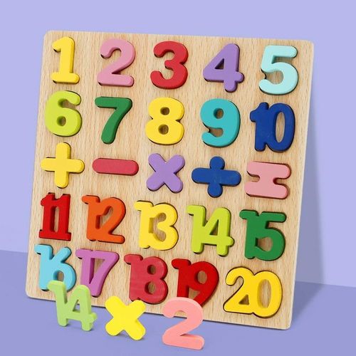 Wooden Alphabet Number Puzzle,ABC and 123 Letters Sorting Board Blocks Montessori Matching Game
