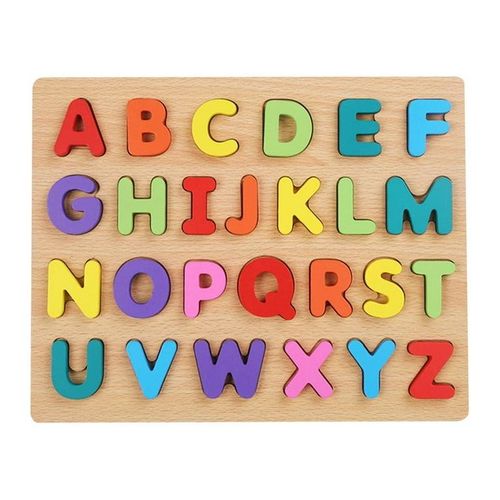 Wooden Alphabet Number Puzzle,ABC and 123 Letters Sorting Board Blocks Montessori Matching Game