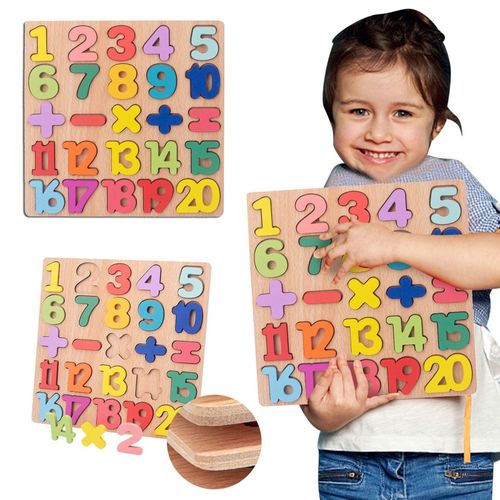 Wooden Alphabet Number Puzzle,ABC and 123 Letters Sorting Board Blocks Montessori Matching Game