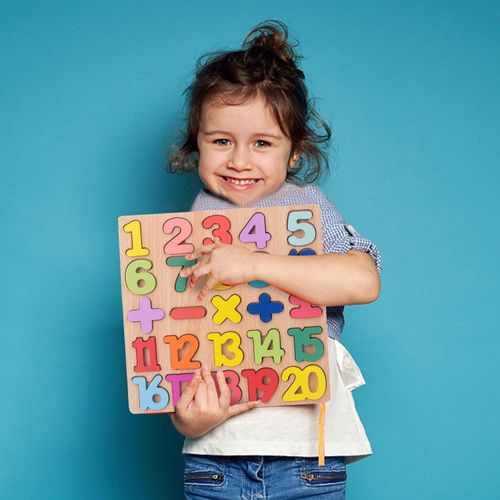 Wooden Alphabet Number Puzzle,ABC and 123 Letters Sorting Board Blocks Montessori Matching Game