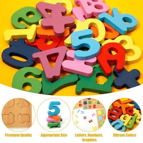 4 In 1 Montessori Toddler Puzzles Colorful Alphabet Number Shapes Puzzles ABC Puzzle Toy For Age 3-5 Boys And Girls