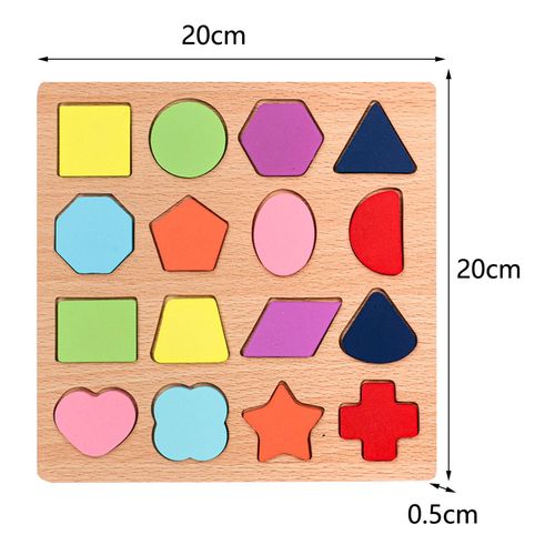 Wooden Shape Puzzle Sorting Board Blocks Montessori Matching Game For Toddlers