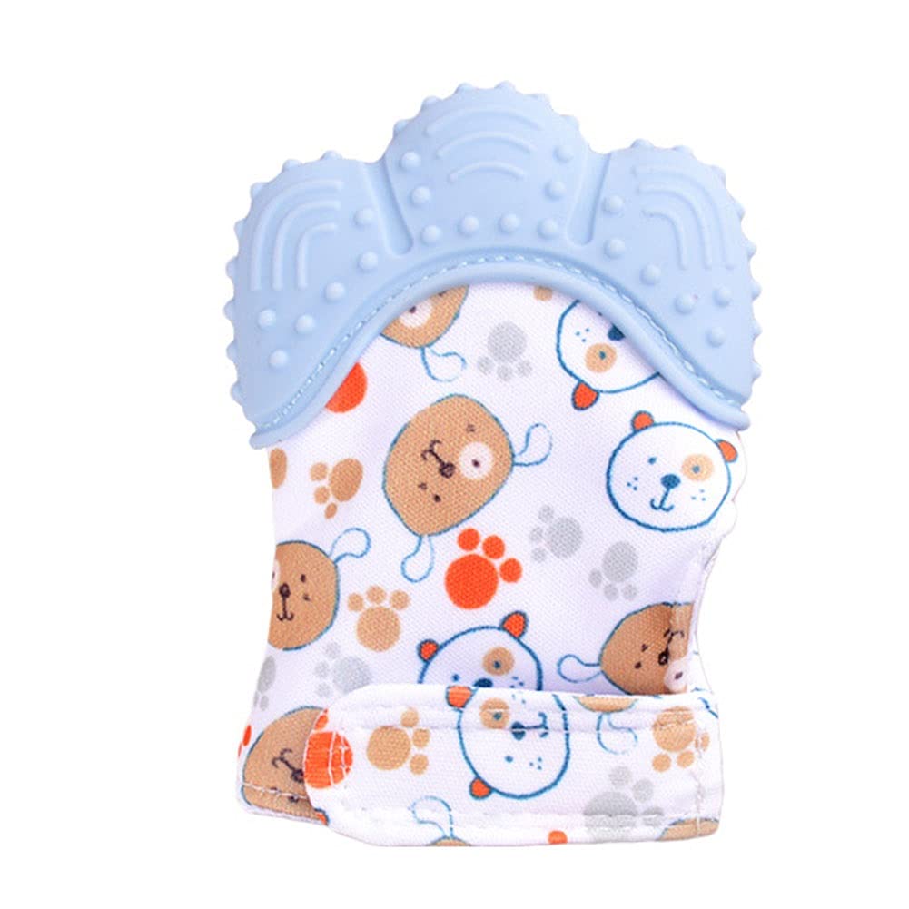 2 Pcs Silicone Teething Mitten,Soothing Infant Teething Mitten with Adjustable Strap (3 - 12 Months baby)
