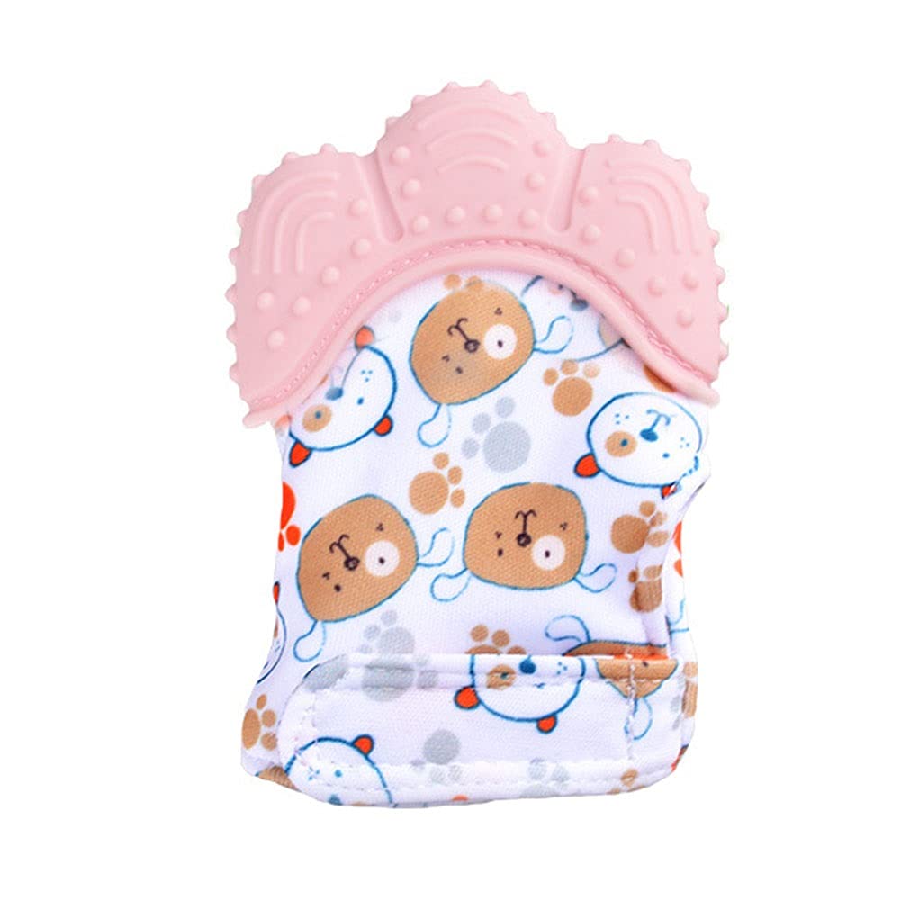 2 Pcs Silicone Teething Mitten,Soothing Infant Teething Mitten with Adjustable Strap (3 - 12 Months baby)