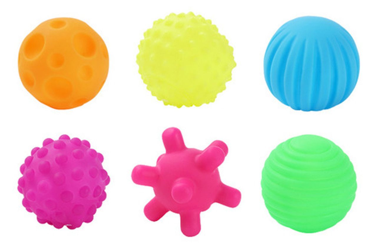 6pcs Colorful & Bright Child Touch Hand Ball Toy Infant Sensory Balls Massage Soft Ball, 6-12 Months Baby Learning Grasping Soft Sensory Toys For Kids Gift