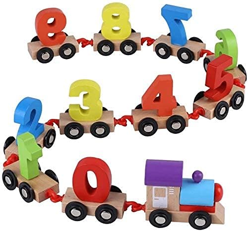 Wooden Number Train toy Digital Train Set Railway toy Kid Early Counting 0-9 Number Learning Toy,Early Learning Educational Toys for age over 3 years Children Kids Toddler Boys Girls