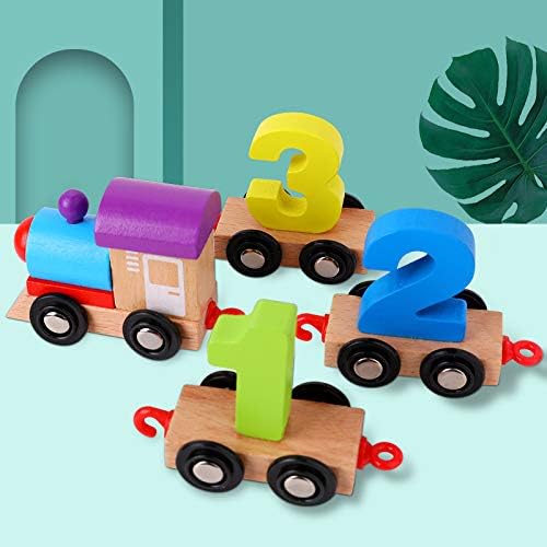 Wooden Number Train toy Digital Train Set Railway toy Kid Early Counting 0-9 Number Learning Toy,Early Learning Educational Toys for age over 3 years Children Kids Toddler Boys Girls