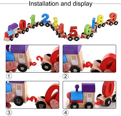 Wooden Number Train toy Digital Train Set Railway toy Kid Early Counting 0-9 Number Learning Toy,Early Learning Educational Toys for age over 3 years Children Kids Toddler Boys Girls