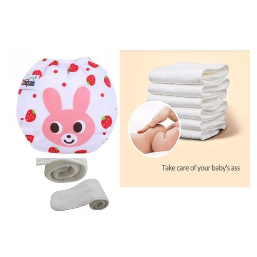 2 Pieces Baby Washable, Adjustable, Reusable Cloth Unisex Toddler Kids Waterproof Breathable Diaper With 3  Inserts Each (0 to 3 Yrs Upto 15 Kgs)