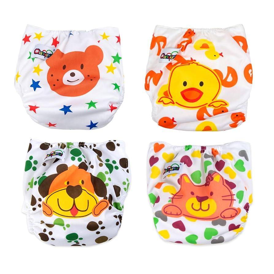 2 Pieces Baby Washable, Adjustable, Reusable Cloth Unisex Toddler Kids Waterproof Breathable Diaper With 3  Inserts Each (0 to 3 Yrs Upto 15 Kgs)