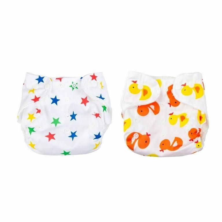 2 Pieces Baby Washable, Adjustable, Reusable Cloth Unisex Toddler Kids Waterproof Breathable Diaper With 3  Inserts Each (0 to 3 Yrs Upto 15 Kgs)