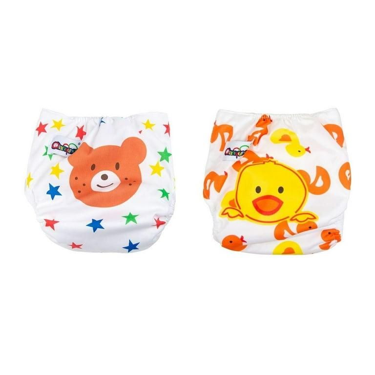 2 Pieces Baby Washable, Adjustable, Reusable Cloth Unisex Toddler Kids Waterproof Breathable Diaper With 3  Inserts Each (0 to 3 Yrs Upto 15 Kgs)
