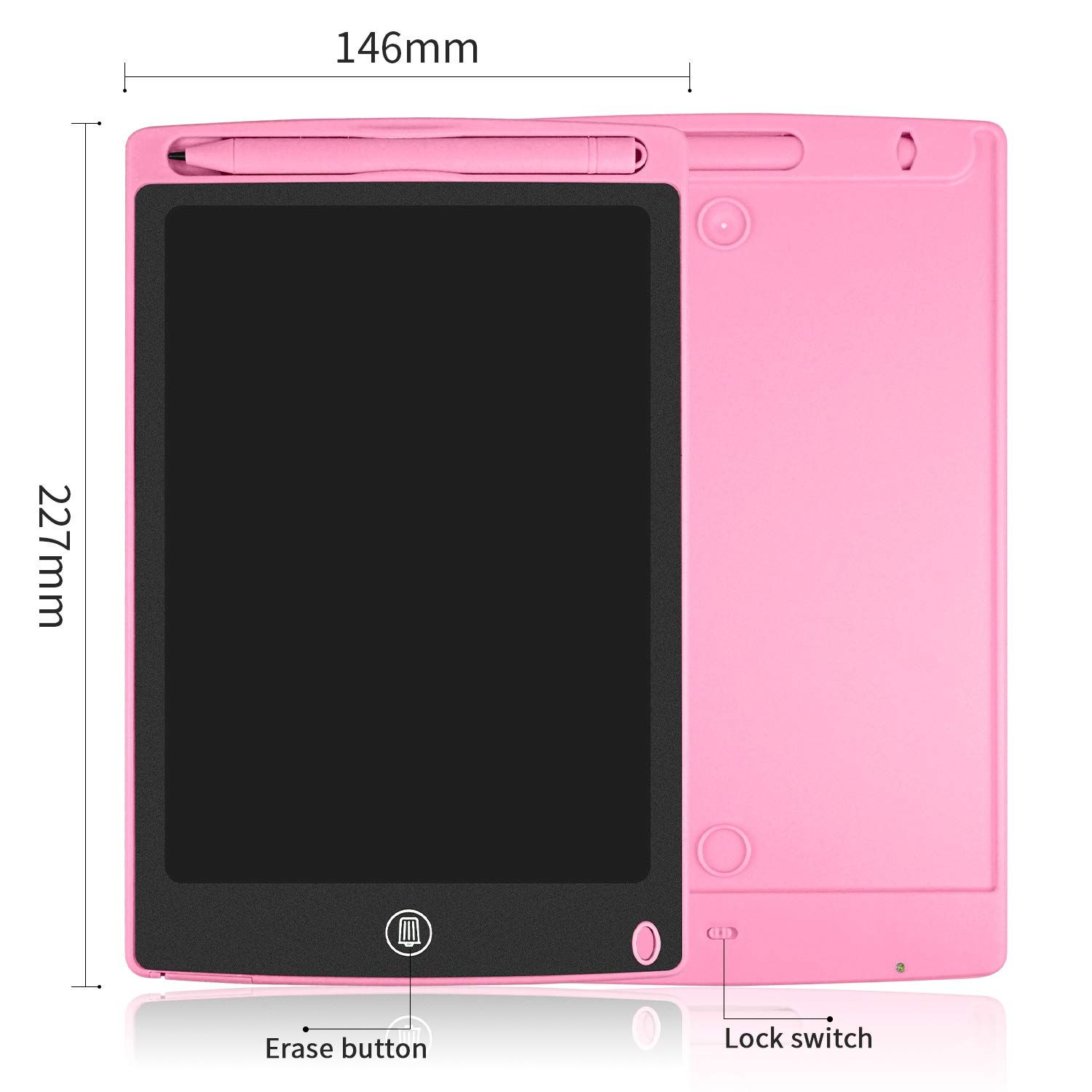 Reusable 8.5” LCD drawing pad for kids. Write, draw, and erase with ease! Safe screen, no radiation, comes with stylus. Fun tool for learning, play, and creativity. For home, school & on-the-go.