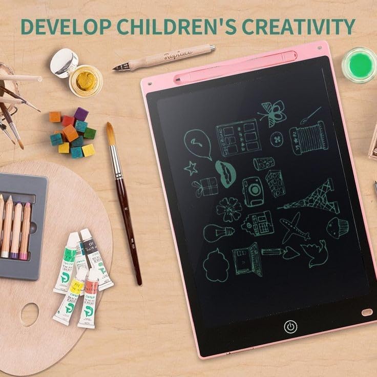 Reusable 8.5” LCD drawing pad for kids. Write, draw, and erase with ease! Safe screen, no radiation, comes with stylus. Fun tool for learning, play, and creativity. For home, school & on-the-go.