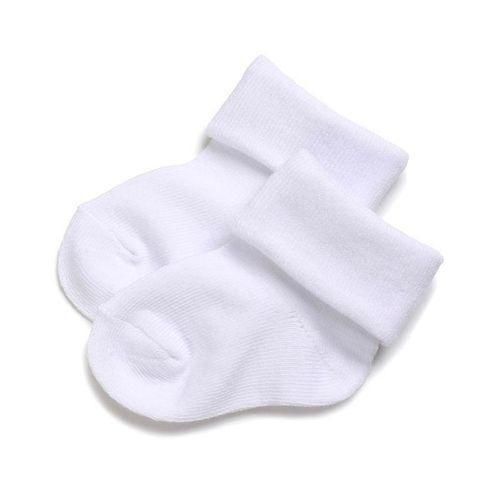 Plain White Cotton Unisex Baby Socks (0 - 12 Months)