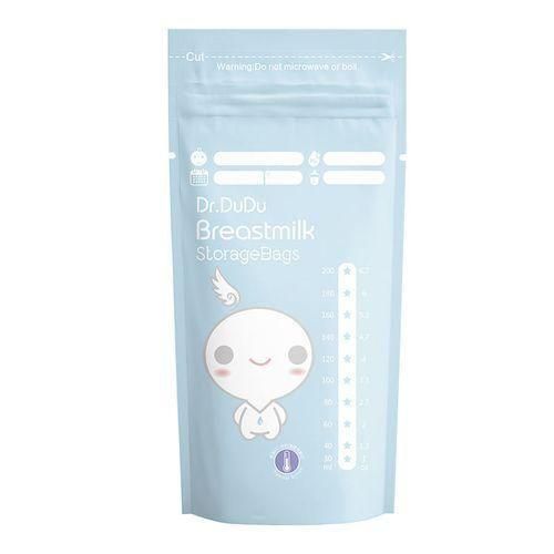 Dr.DuDu Breast Milk Storage Bags – 200ml Leak-Proof Double Zipper Baby Milk Storage Pouch | BPA Free, Pre-Sterilized & Freezer Safe (30 bags)