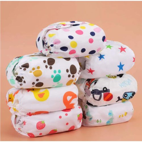 3 Pieces Washable Baby Cloth Diapers with 3 Inserts Each – Adjustable, Breathable & Eco-Friendly (0–3 Years, Up to 15 kg)