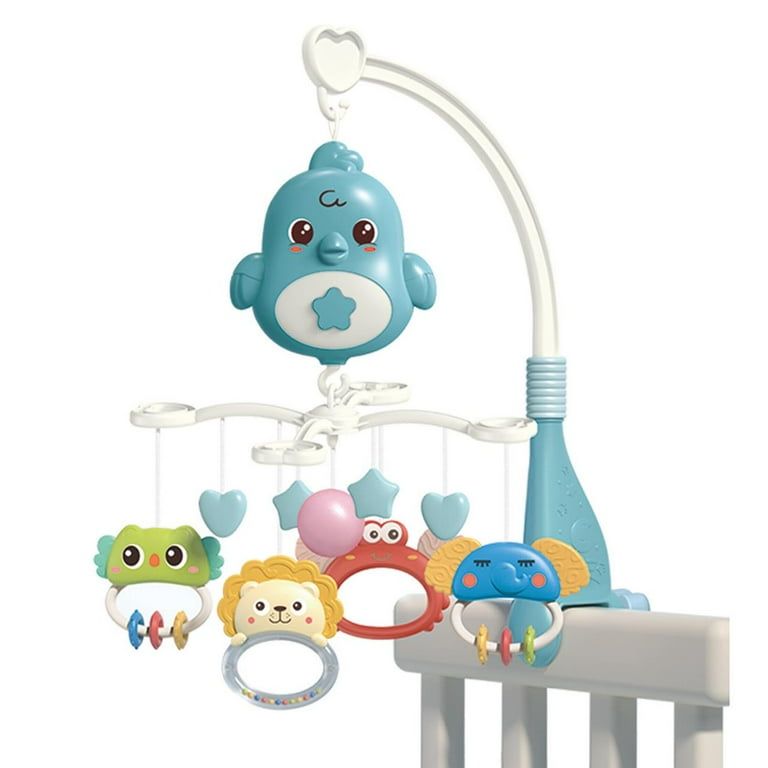Cute Baby Crib Mobile with Music Star Projection Hanging Rotating Toys Baby Crib Toys 20 Lullabies Infant Bed Decoration for Baby Boys Girls
