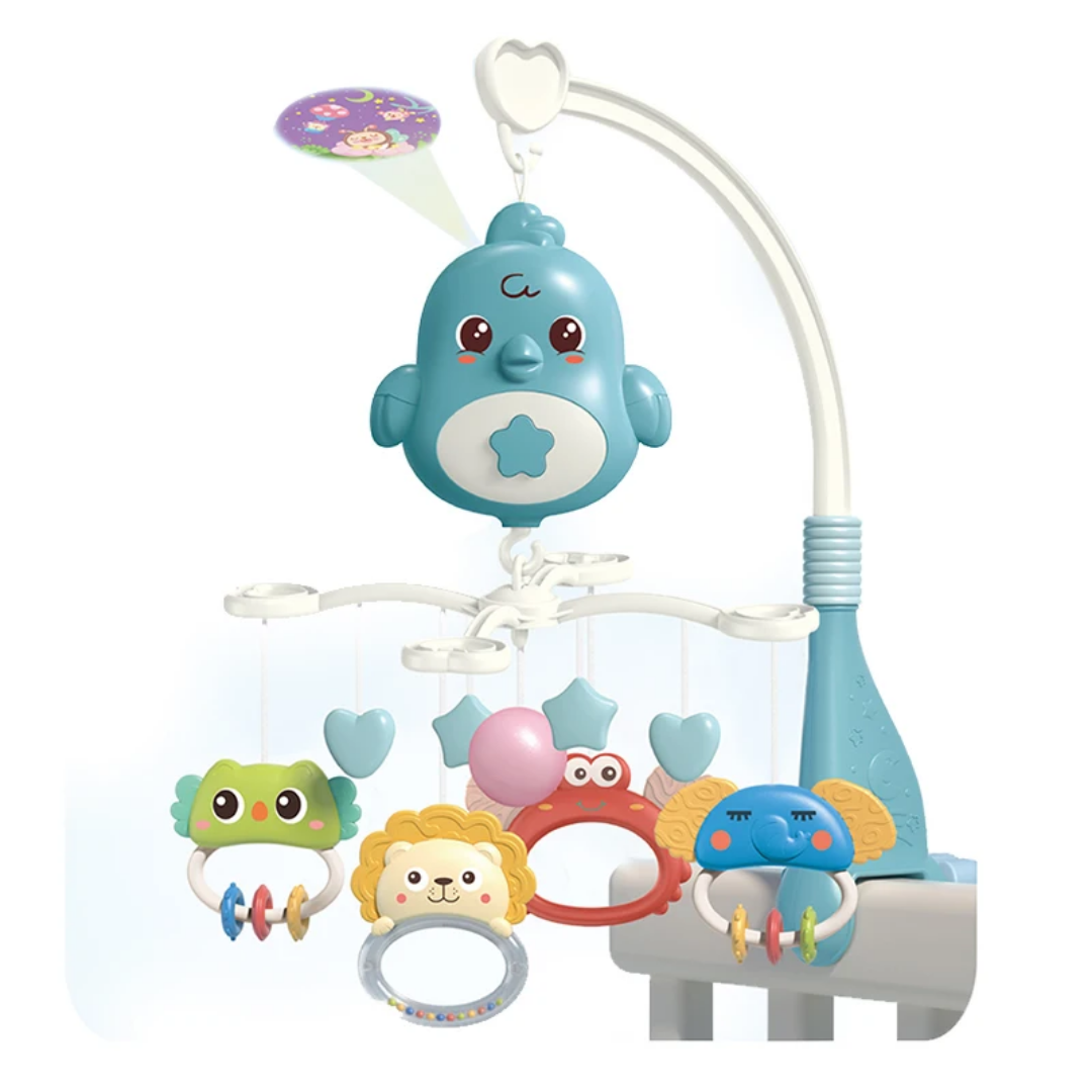 Cute Baby Crib Mobile with Music Star Projection Hanging Rotating Toys Baby Crib Toys 20 Lullabies Infant Bed Decoration for Baby Boys Girls